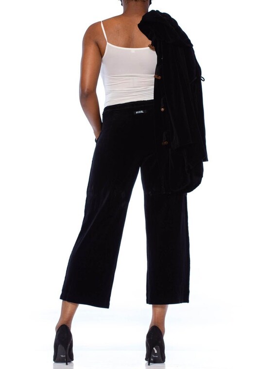 1990S SONIA RYKIEL Black Cotton / Rayon Stretch V… - image 2