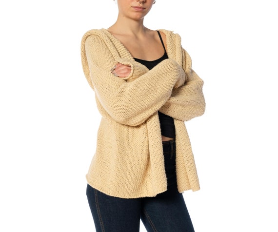 2000S DONNA KARAN Beige Cotton Knitted Cardigan W… - image 6