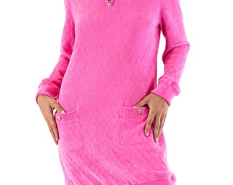 chanel pink velvet dress Chanel Pink Velvet Burnout Day Dress Rachel Zabar Vintage