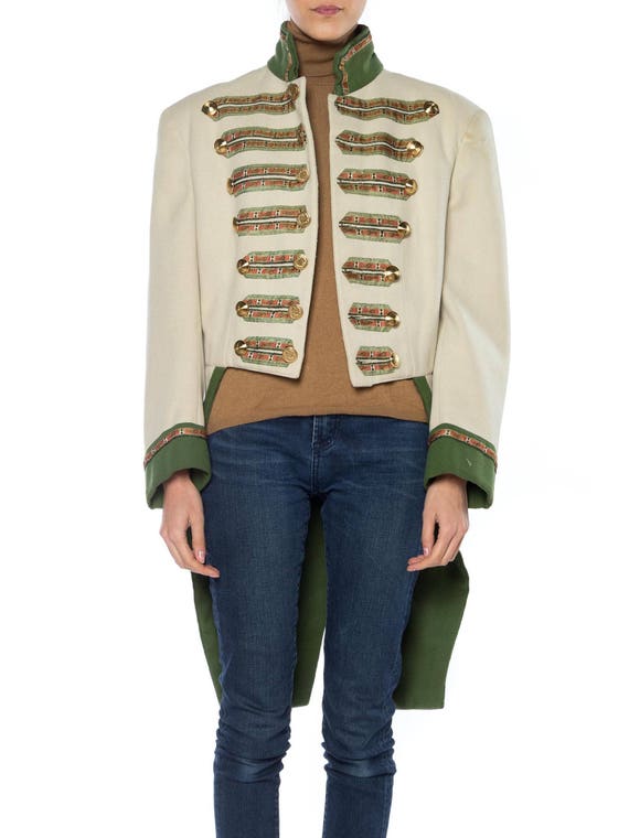 1930S Cream Wool Men's Hollywood Costume Military