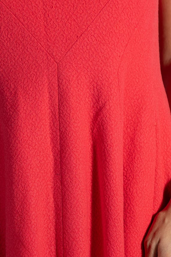 Pauline Trigere Ruby Red Wool Crepe Mod Dress - image 8