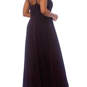 1930s Black Rayon Slip Dress forro para encaje o vestido transparente XL imagen 5