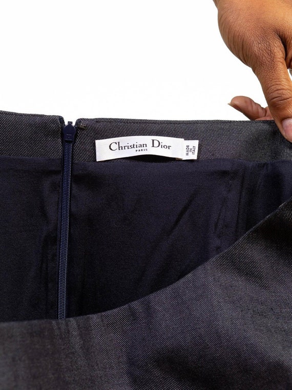 2000S Christian Dior Black Cotton Blend Denim Dre… - image 6