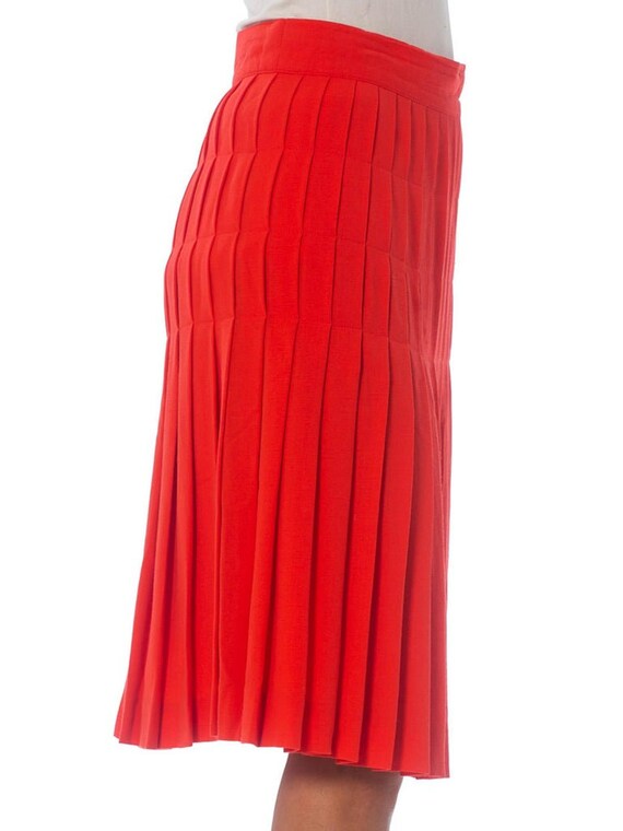 1990S ESCADA Salmon Pink Wool Crepe Skirt - image 5