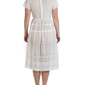 Edwardian White Organic Cotton Lawn Embroidered Lace Summer Tea Dress image 8