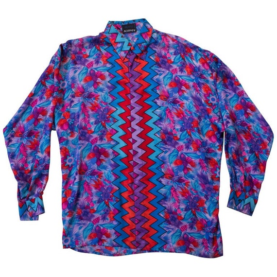 1990S Istante Gianni Versace Purple Blue Silk Twi