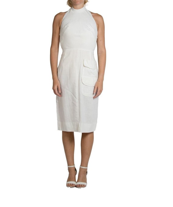 plain linen shift dresses White Linen Shift Dress main image 0