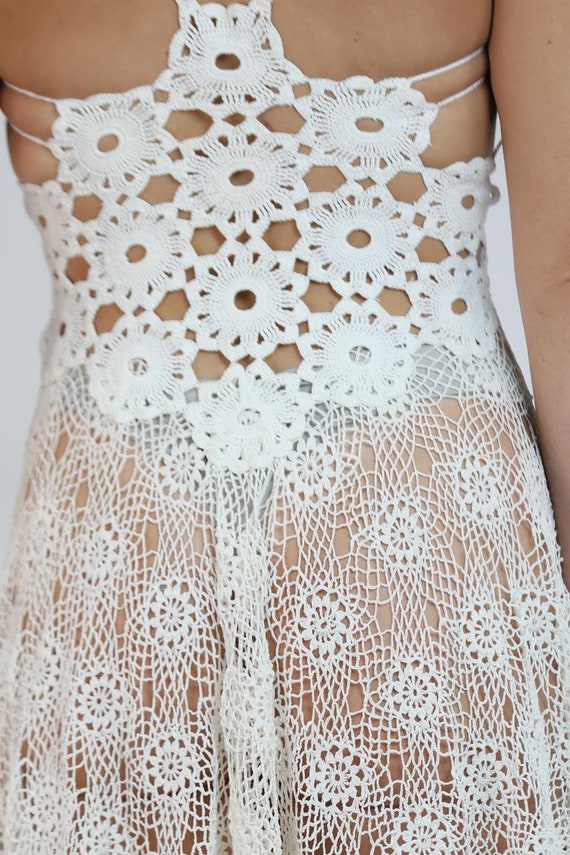 MORPHEW COLLECTION White Cotton Crochet Lace Mini Dress MASTER