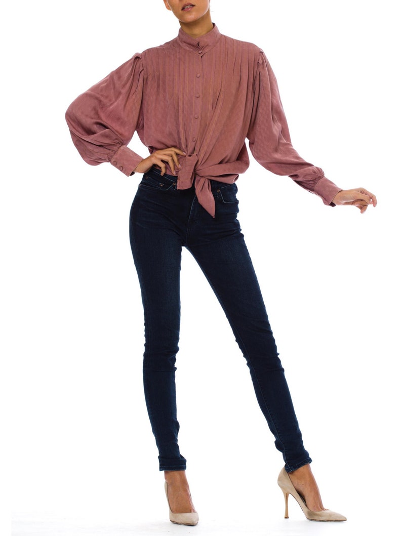 1990-1994 Emmanuelle Khanh Mauve Blouse Size ML