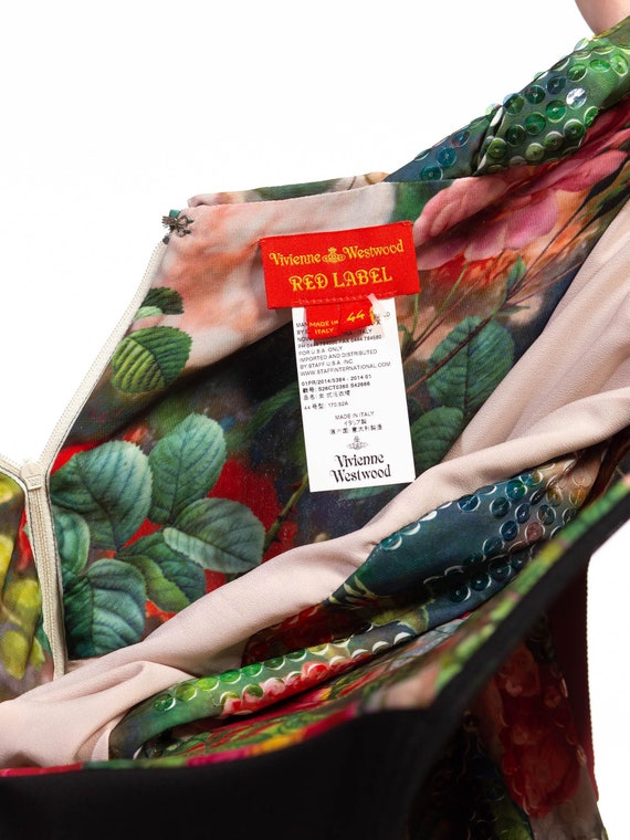 2000S Vivienne Westwood Green Floral Polyester Ch… - image 7