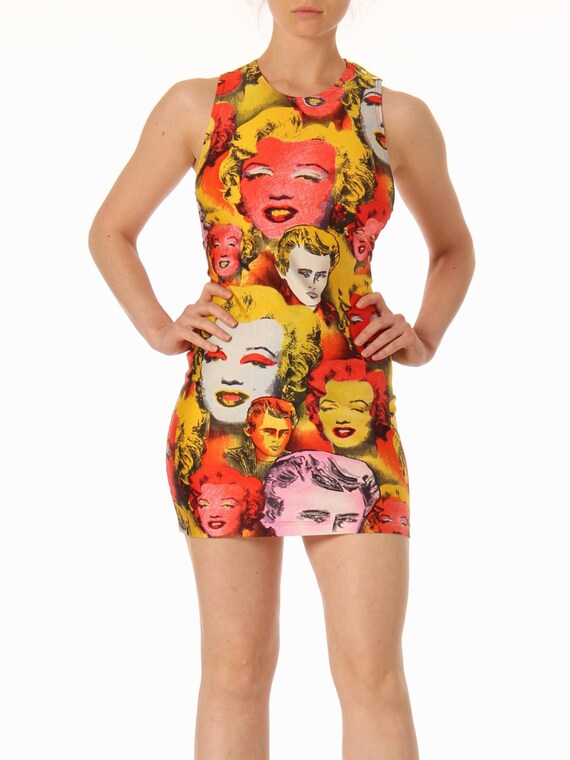 1990S GIANNI VERSACE Red & Yellow Poly/lycra Jersey Iconic Novelty