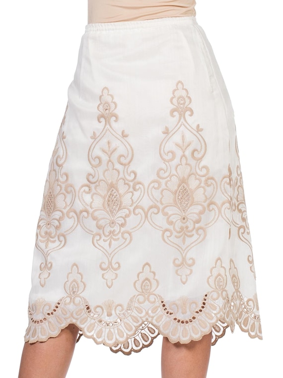 1970S Victorian Style Embroidered Lace  Skirt - image 1