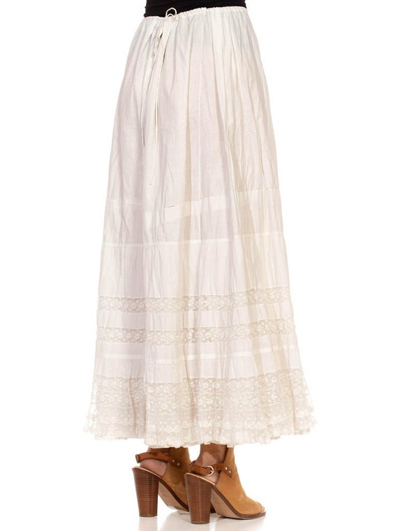 Victorian White Organic Cotton Skirt With Cherry … - image 5