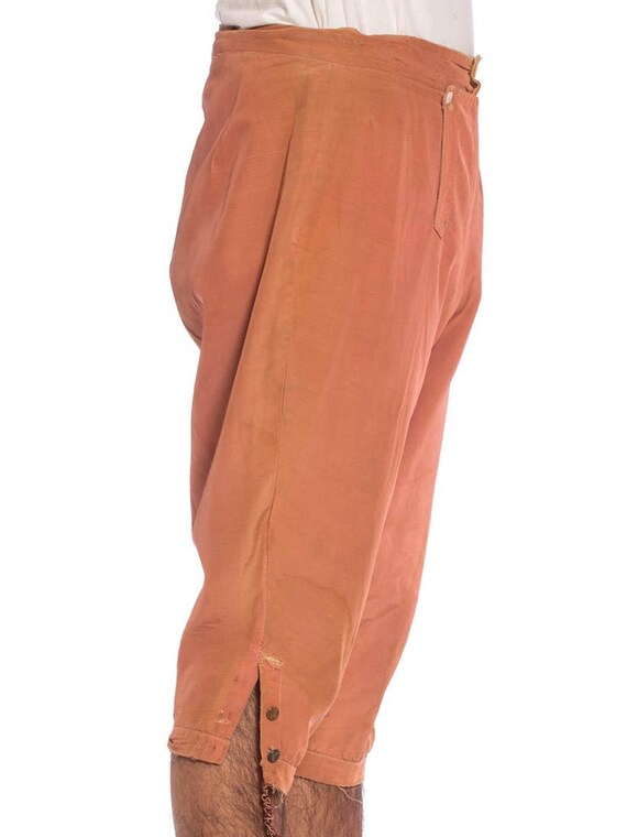 1920S Dusty Rose Silk  Cotton Men's Distressed 18… - image 8