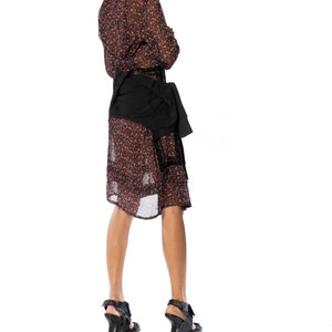 Junya Watanabe Comme des Garcons AW2000 multicolour wool boucle flared skirt S M