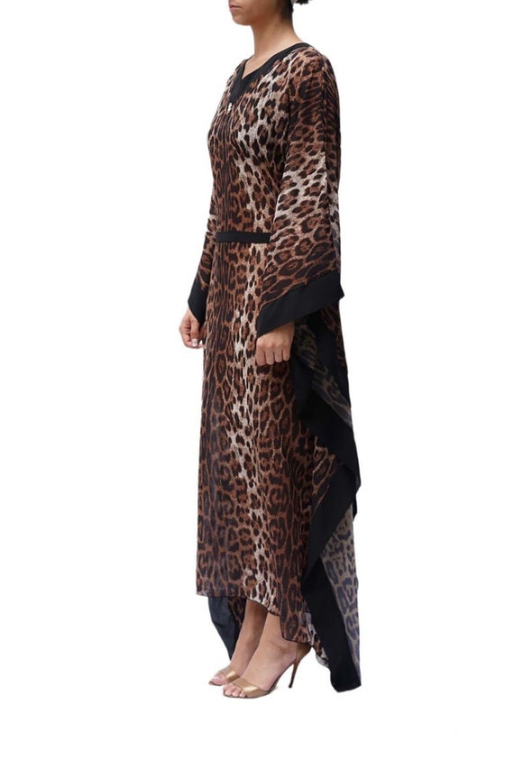 2000S Roberto Cavalli Leopard Print Black Chiffon… - image 9