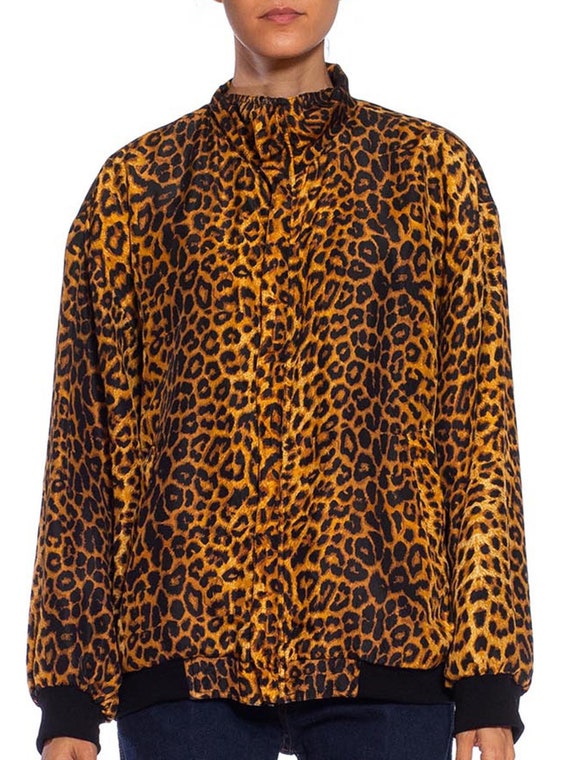 1980S Leopard Print Silk Jacket With Pockets - Gem