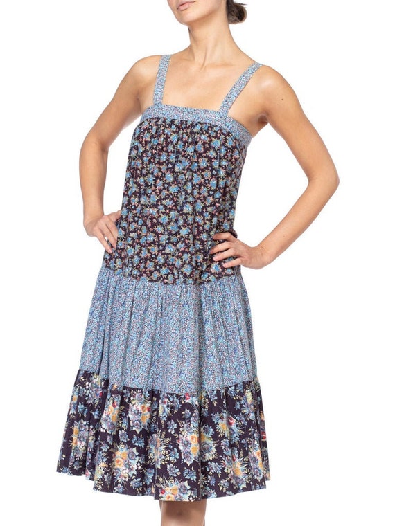 1970'S Cotton Floral Liberty Print Prairie Dress