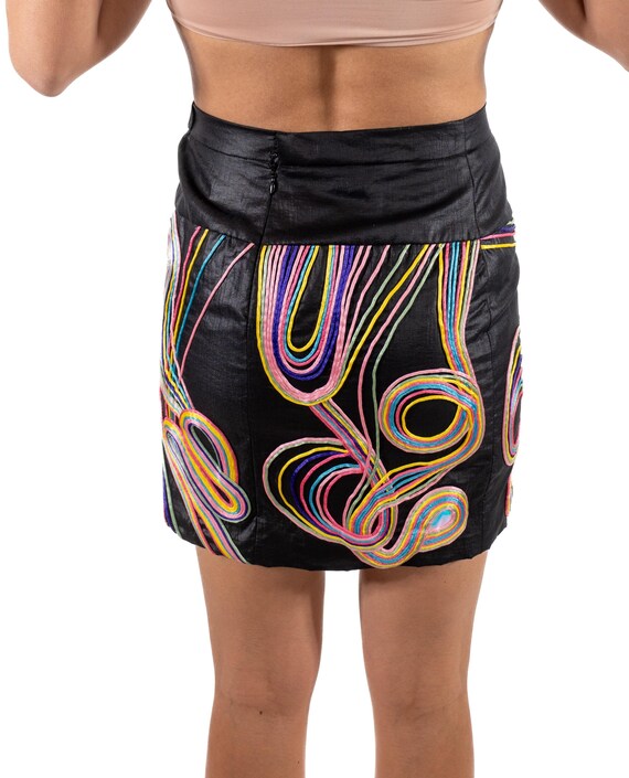 2000s Chloe Black Psychedelic String & Crystal Em… - image 6