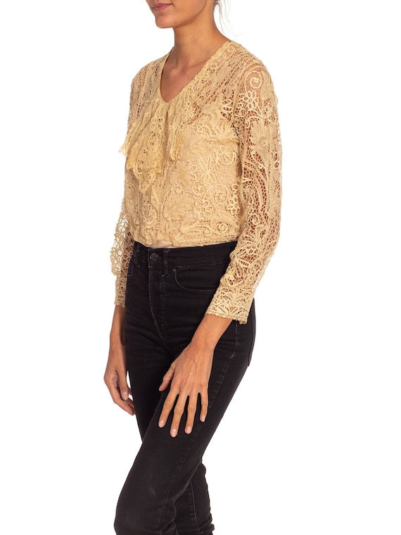Adelina Battenberg Lace Top in Cream main image 1