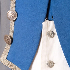 1920S Grey Blue Wool 18Th Century Style Military Frock Coat image 10