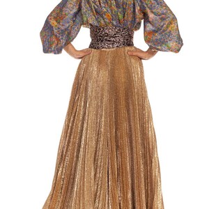 1970S Koos Van Den Alder Gold Blue & Silver Silk Lamé 3-Piece Ensemble image 8