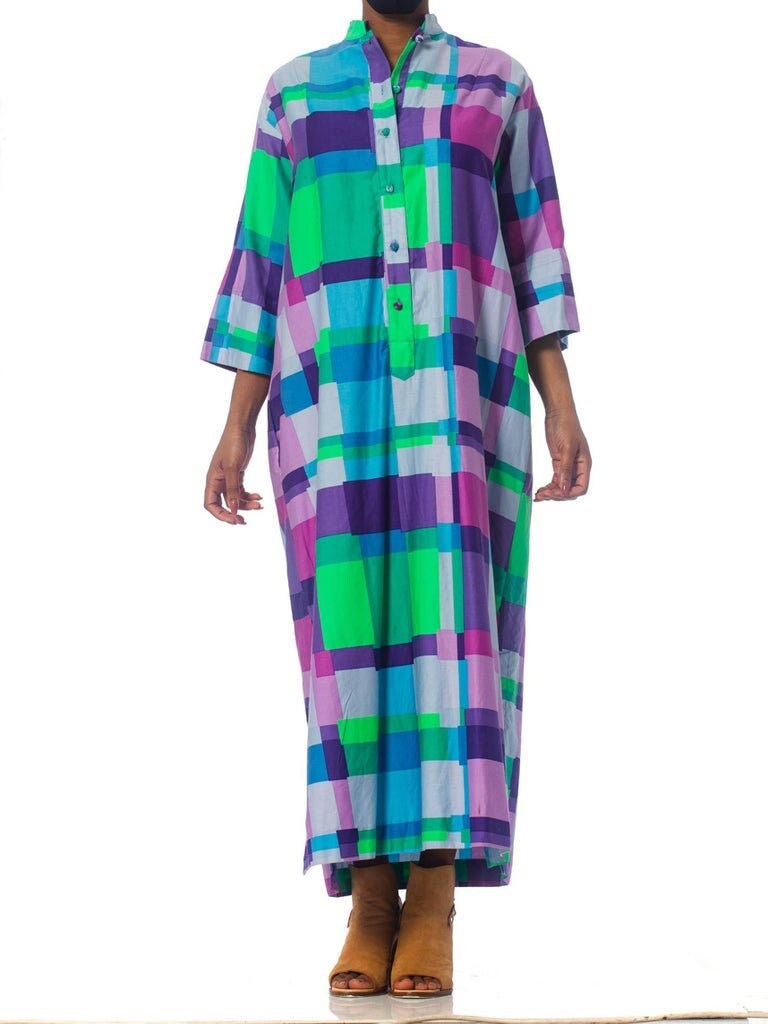 1960S Multicolor Cotton Geometric Tunic 
