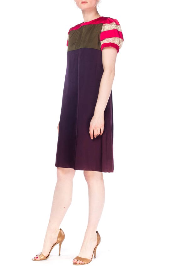 1960S Silk Mod Color Blocked Dress - image 5