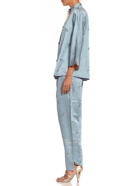 1950S Saks 5th Ave Asian Silk Jacquard Lounge Pajamas Etsy UK