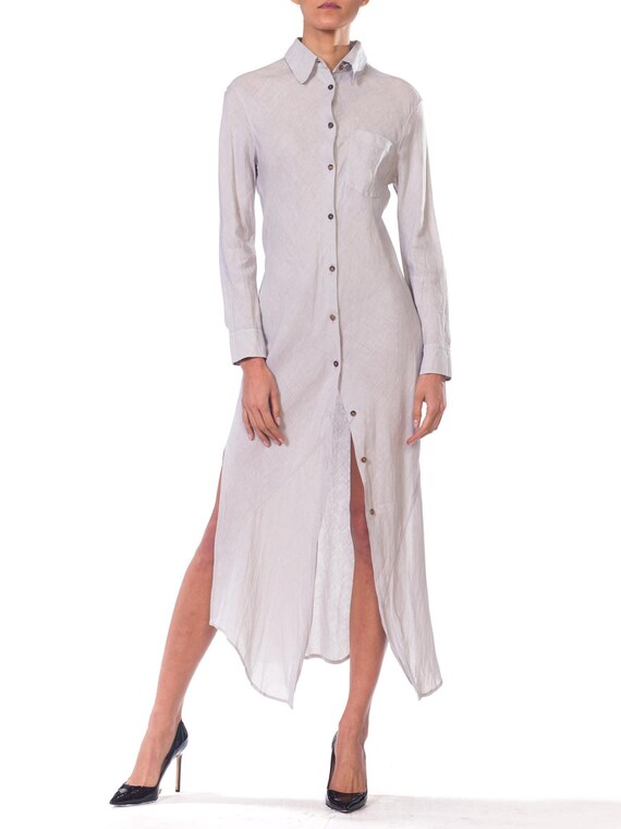 1990S Jill Sander Bias Cut Linen Shirt Dress