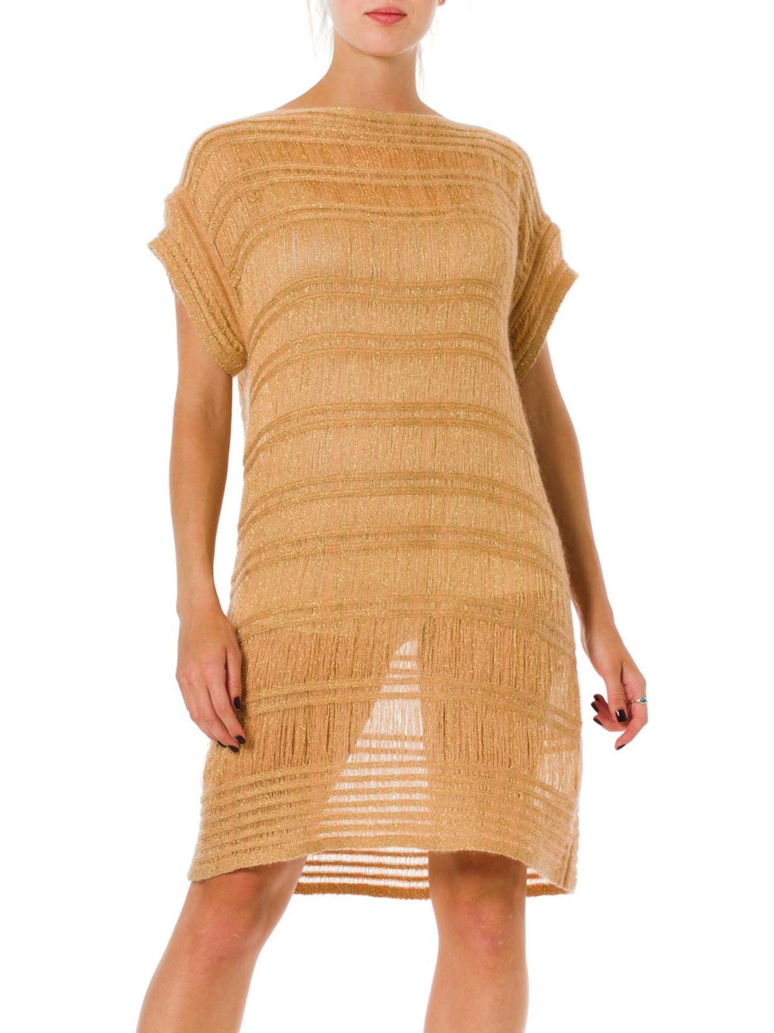1980s Missoni Gold Sparkle Knit Dress Size M Etsy
