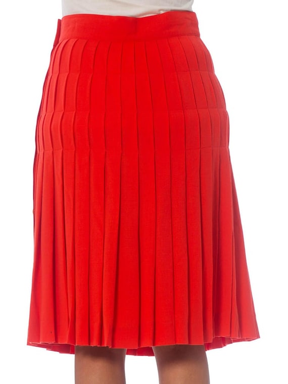 1990S ESCADA Salmon Pink Wool Crepe Skirt - image 4