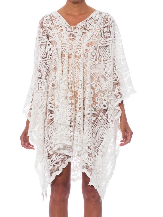 MORPHEW COLLECTION White Cotton Handmade Filet Lac