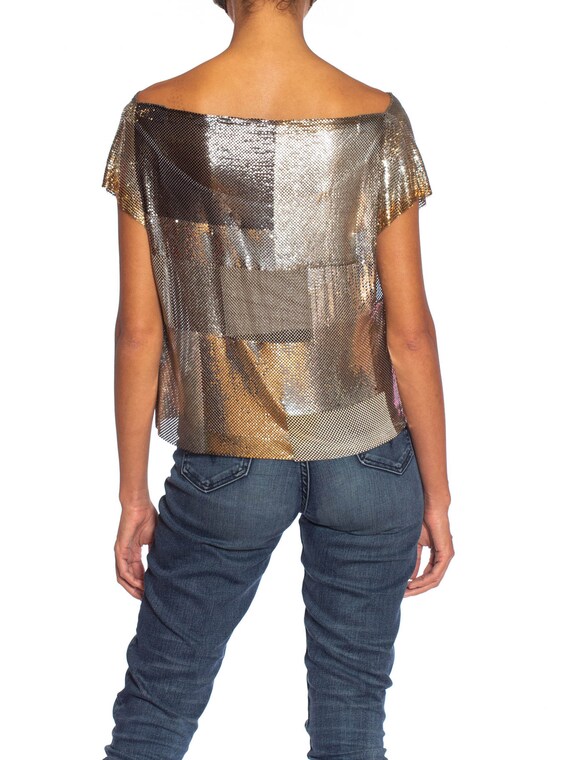 MORPHEW COLLECTION Gunmetal Patchwork Metal Mesh … - image 4