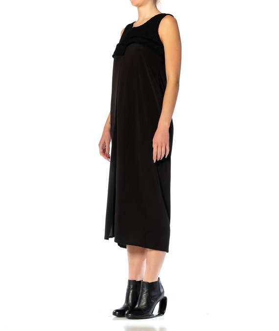 1990S MICHIKO Y’S Black Wool & Rayon Dress With S… - image 9