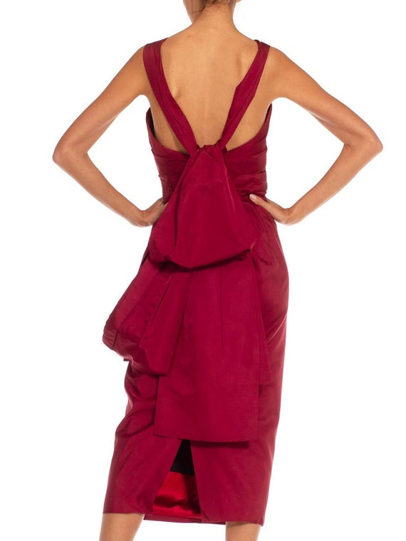 2000S Marc Jacobs Burgundy Silk Taffeta Cocktail … - image 6