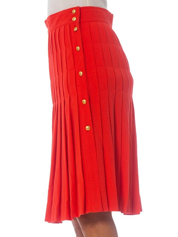 1990S ESCADA Salmon Pink Wool Crepe Skirt - image 2