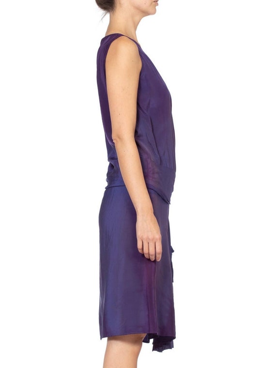 1920'S Purple Silk Draped Ruffle Flapper Cocktail… - image 2