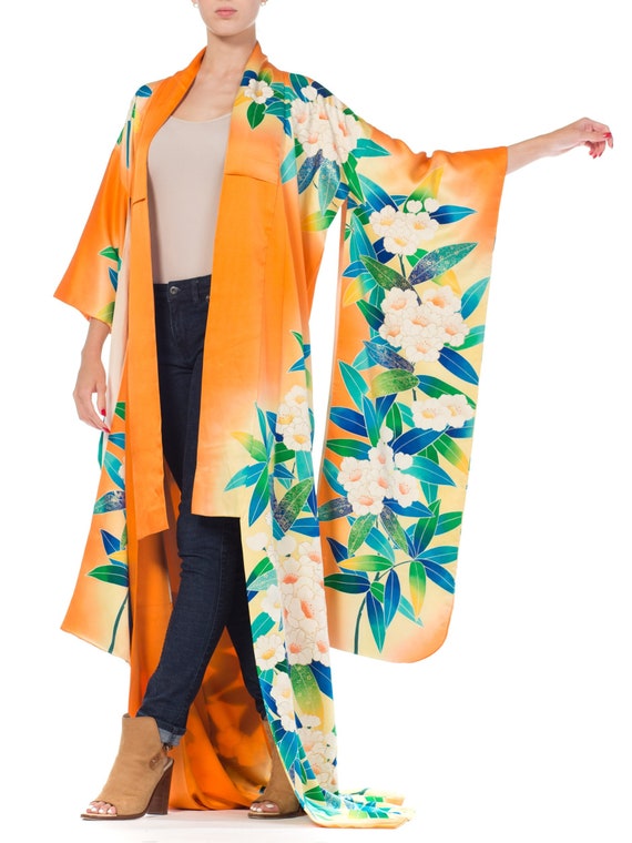 1970S Hand Printed Tropical Floral Japanese Silk K