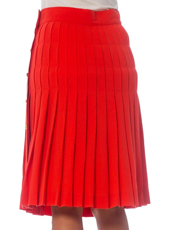 1990S ESCADA Salmon Pink Wool Crepe Skirt - image 3