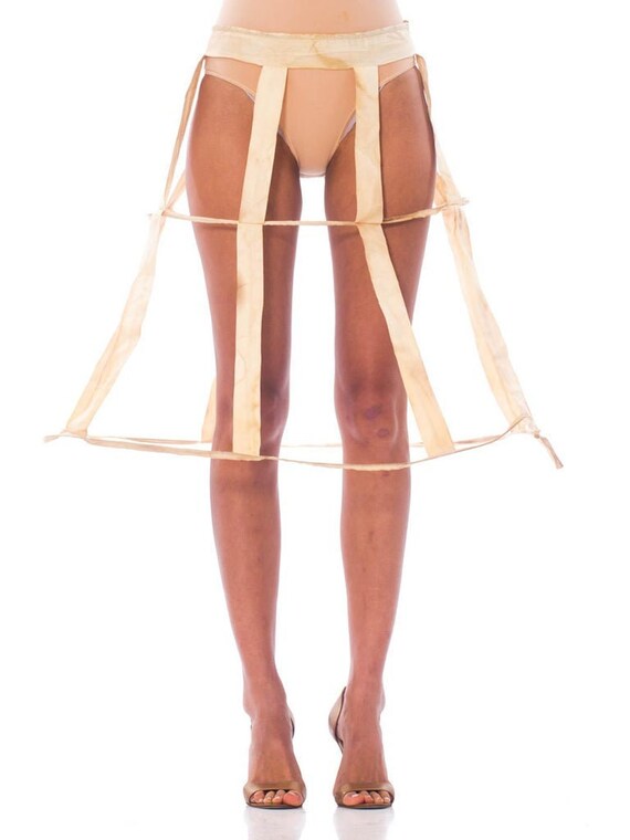 1920S Creme Cotton Hoop Skirt Cage Crinoline Under