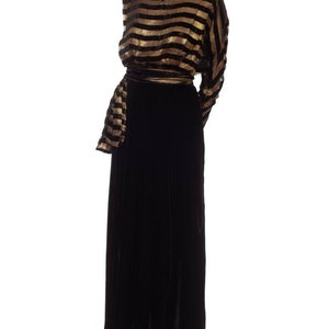 1930S Black Gold Silk Velvet French Couture Gown - Etsy