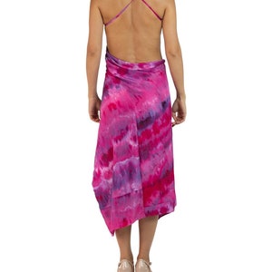 Morphew Collection Pink Purple Silk Ice Dyed Patchwork Dress image 6