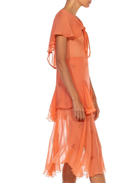 1920S Peach Silk Chiffon Lightweight Easy Summer … - image 3