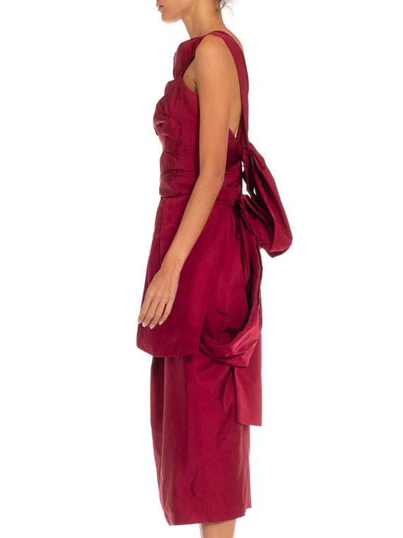 2000S Marc Jacobs Burgundy Silk Taffeta Cocktail … - image 3