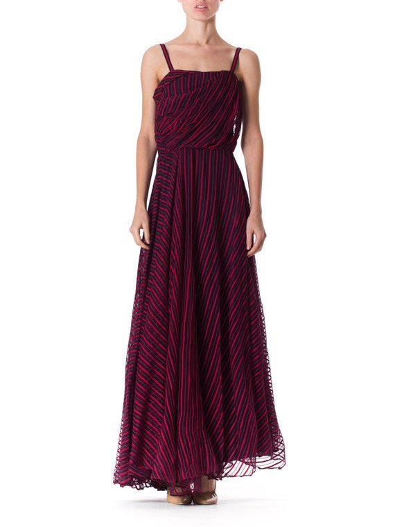 striped organza dress Kadi Striped Organza Midi Dress Black / L by Sugarlips