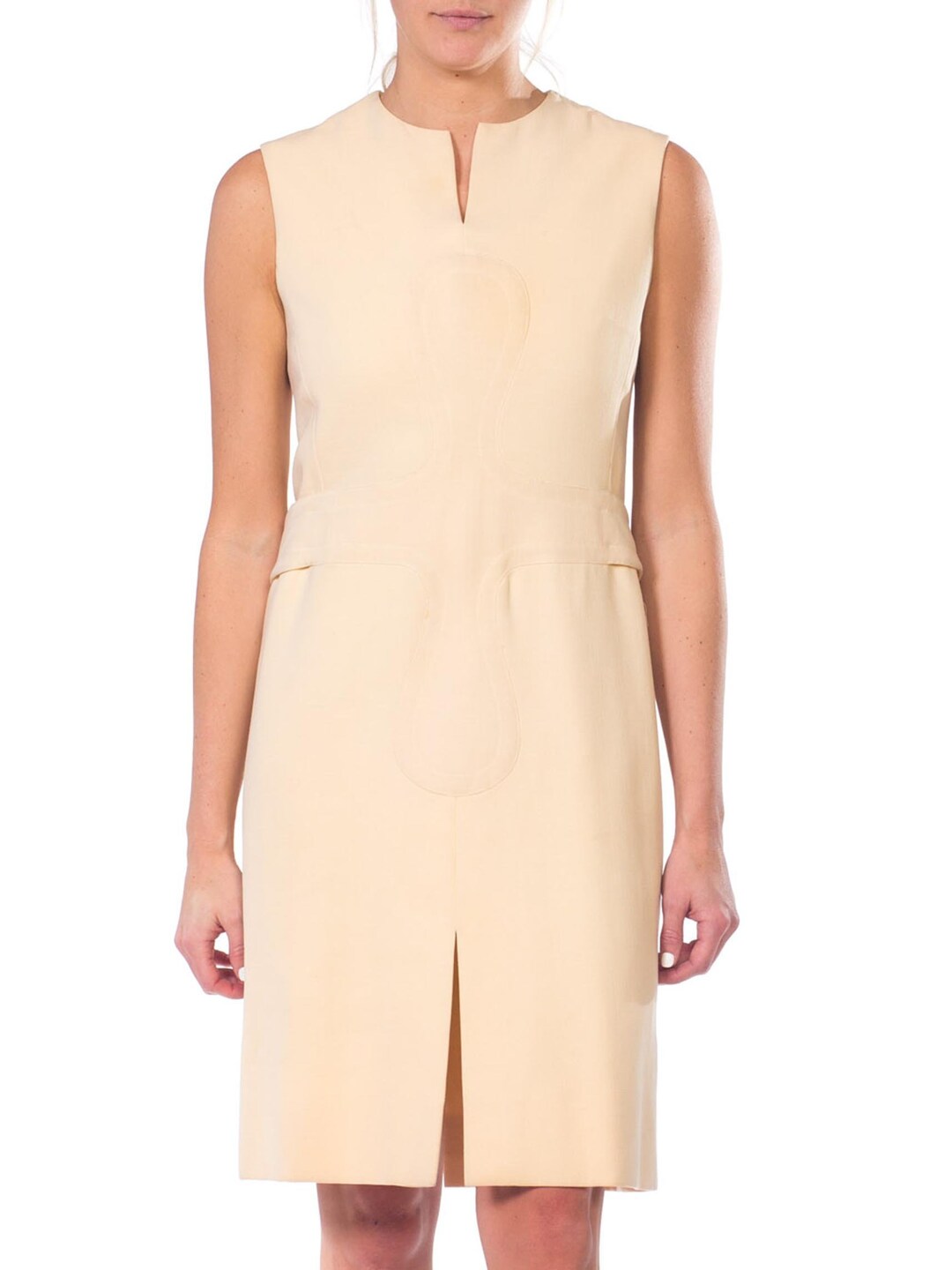 1960S PIERRE CARDIN Cream Wool Mod Dress New Zealand