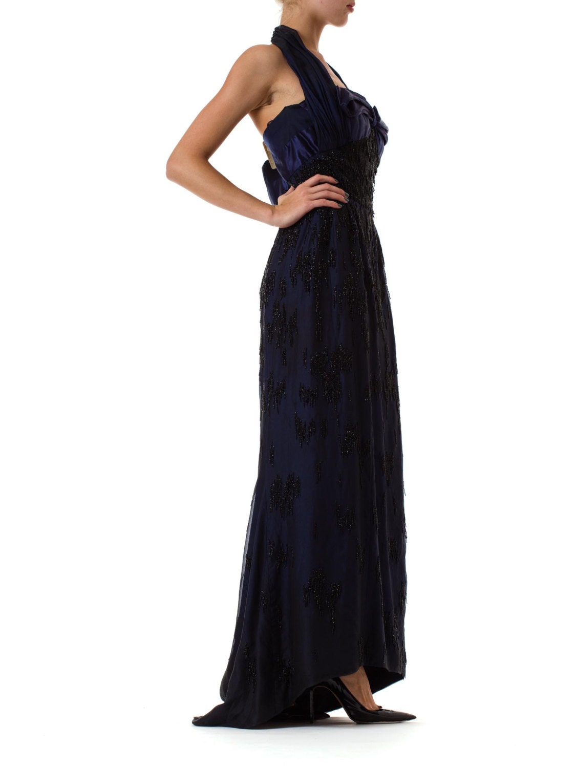 1950S PIERRE BALMAIN Black & Blue Haute Couture Silk Organza - Etsy