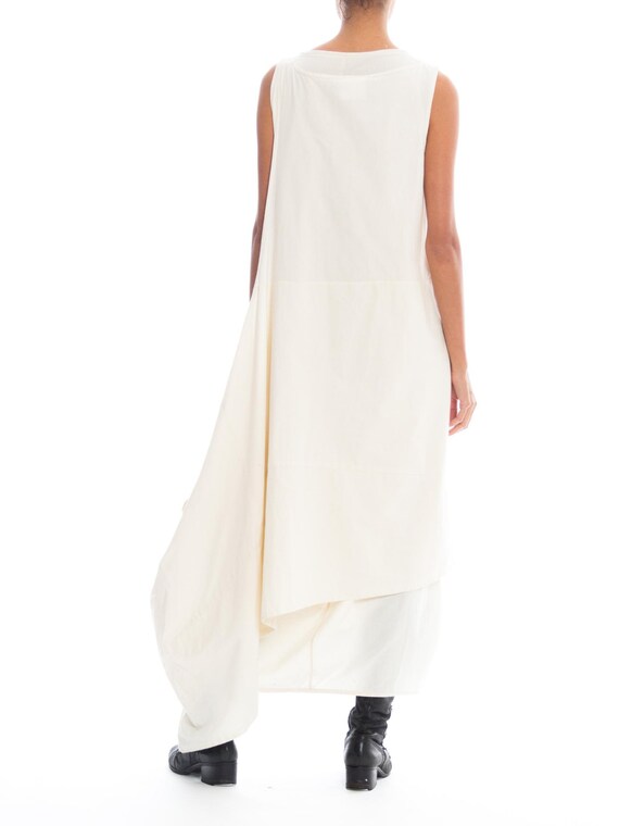 1990S COMME DES GARCONS Cream Cotton Minimalist T… - image 4