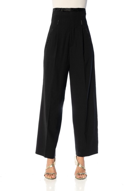 1990S JEAN PAUL GAULTIER Black Wool Pants - image 1